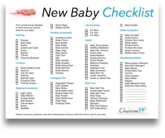 need for baby checklist